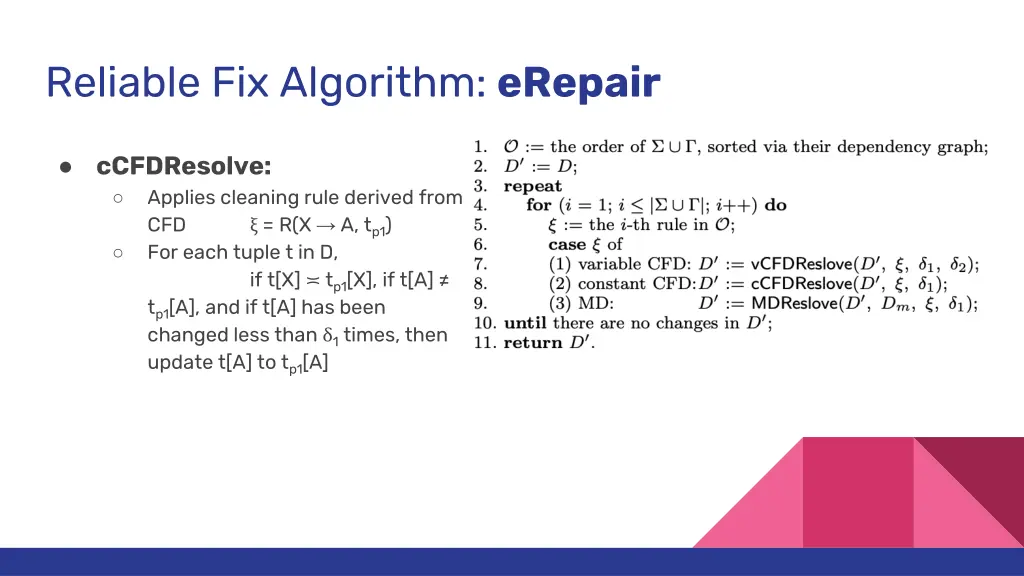 reliable fix algorithm erepair 2