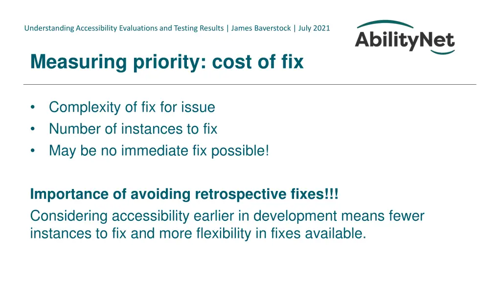 understanding accessibility evaluations 13