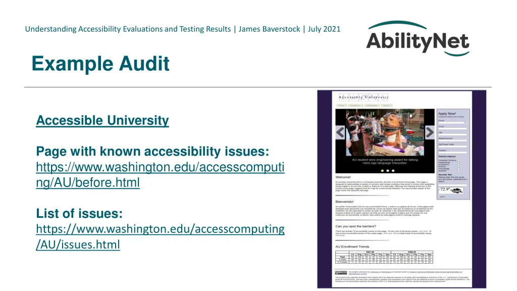 understanding accessibility evaluations 14