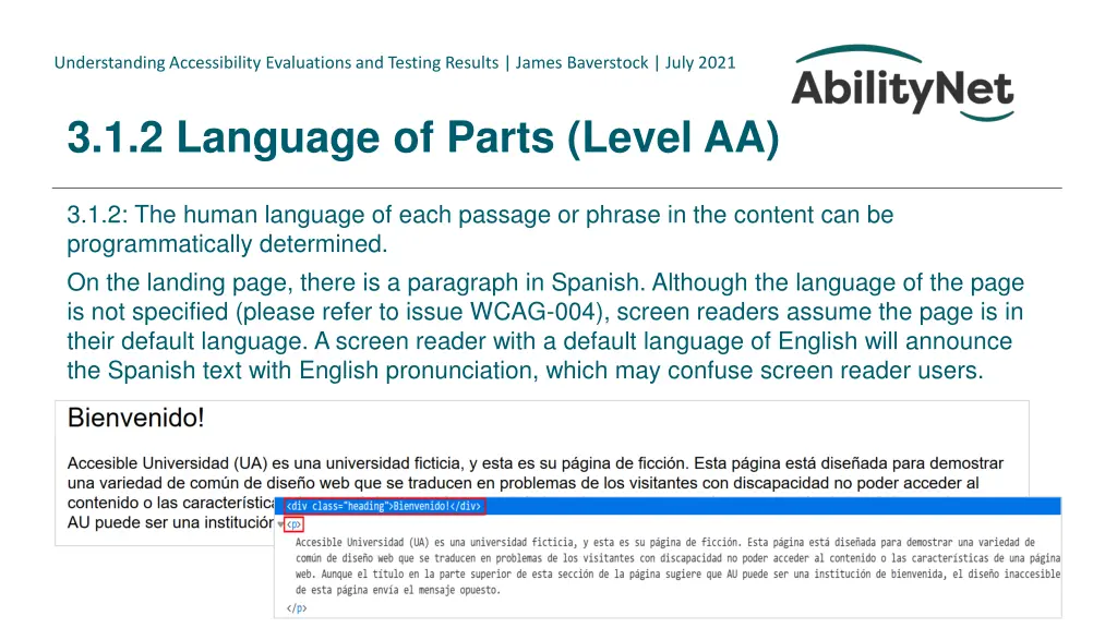 understanding accessibility evaluations 24