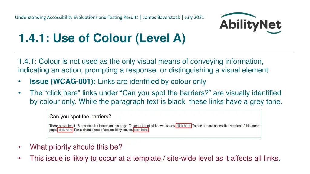 understanding accessibility evaluations 26