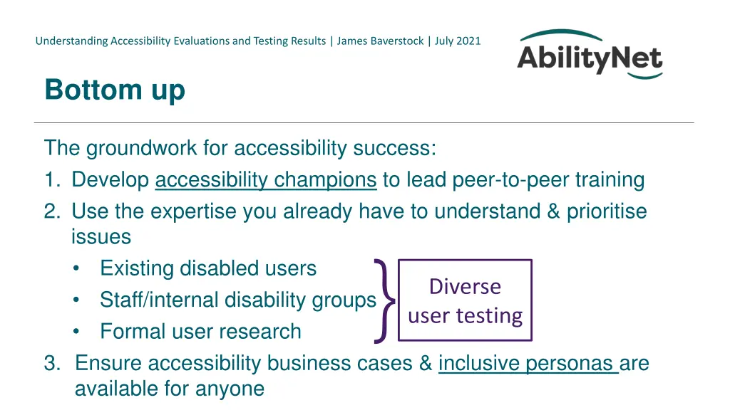 understanding accessibility evaluations 31