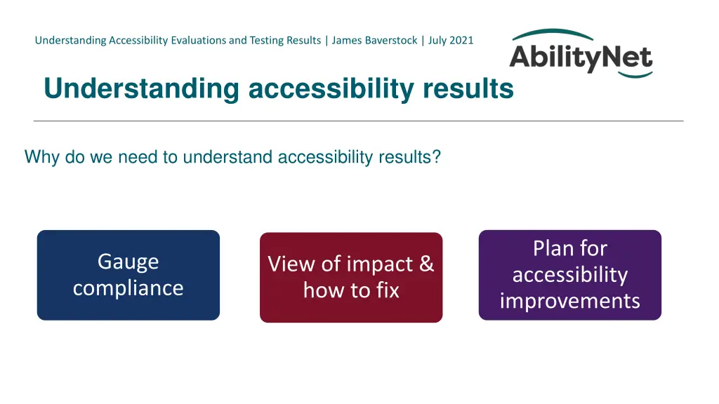 understanding accessibility evaluations 6