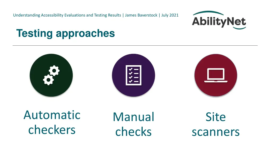 understanding accessibility evaluations 7