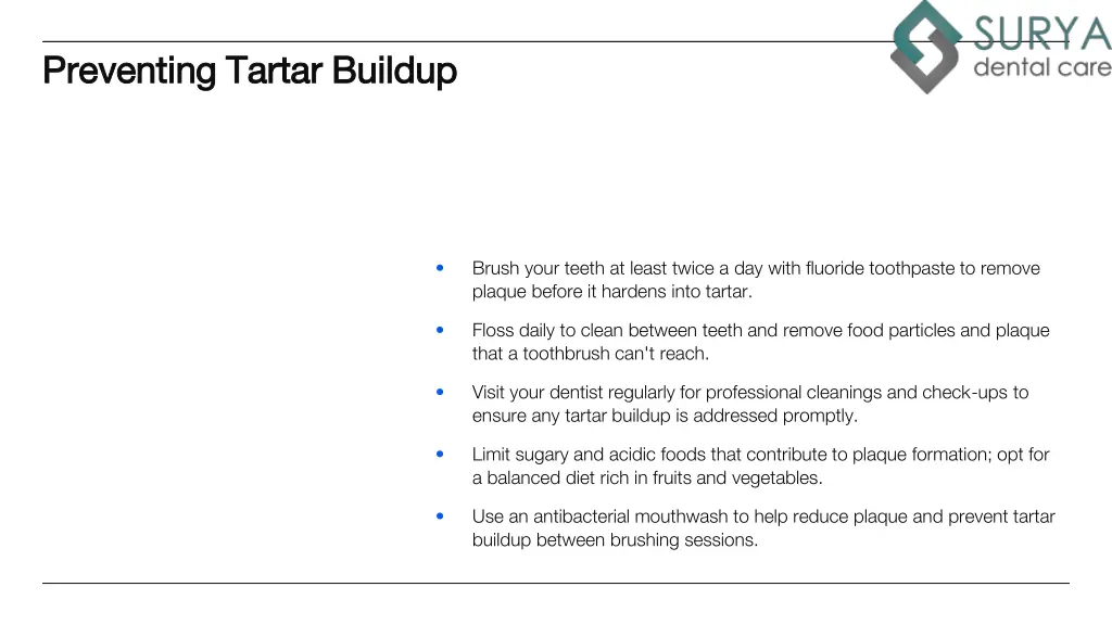 preventing tartar buildup preventing tartar