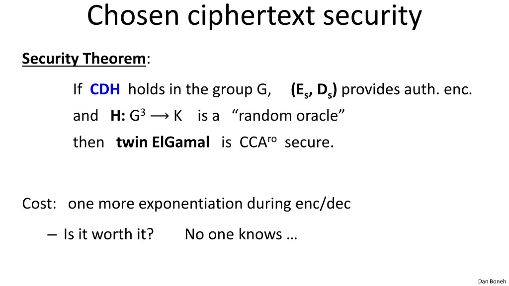 chosen ciphertext security