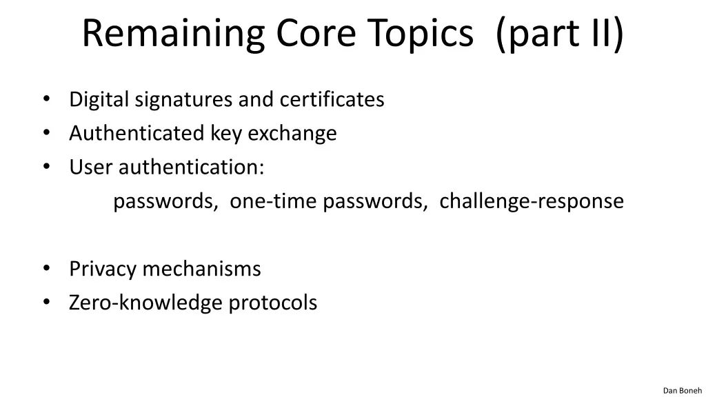 remaining core topics part ii