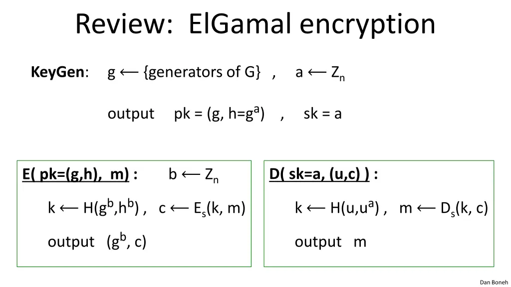 review elgamal encryption