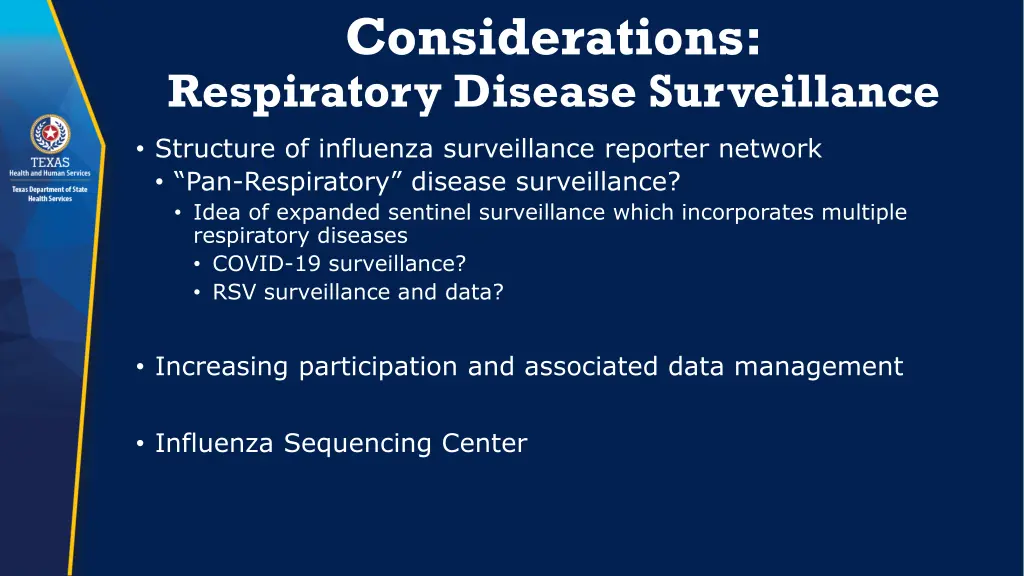 considerations respiratory disease surveillance