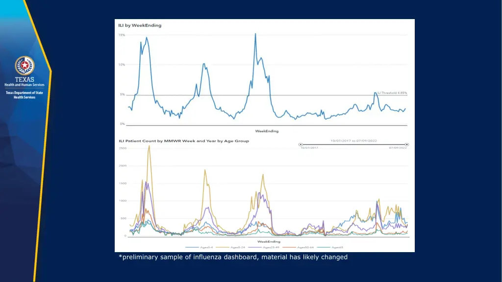 preliminary sample of influenza dashboard 3