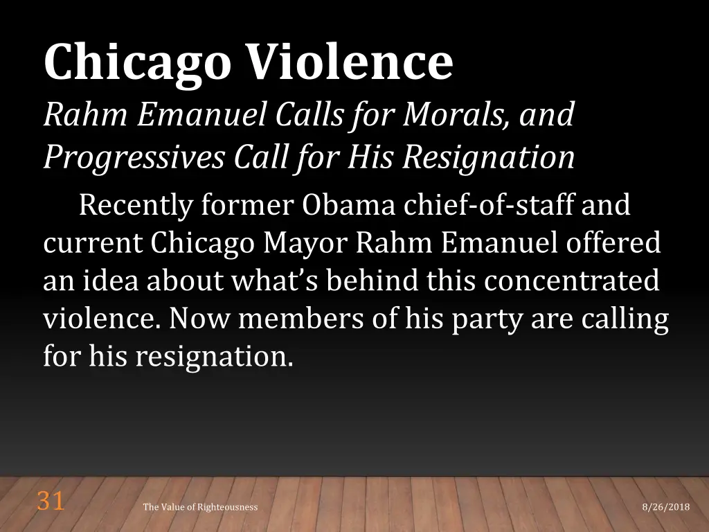 chicago violence rahm emanuel calls for morals