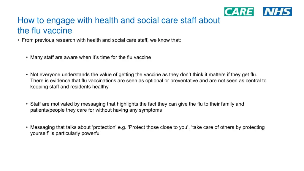 how to engage with health and social care staff