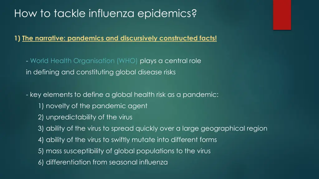 how to tackle influenza epidemics