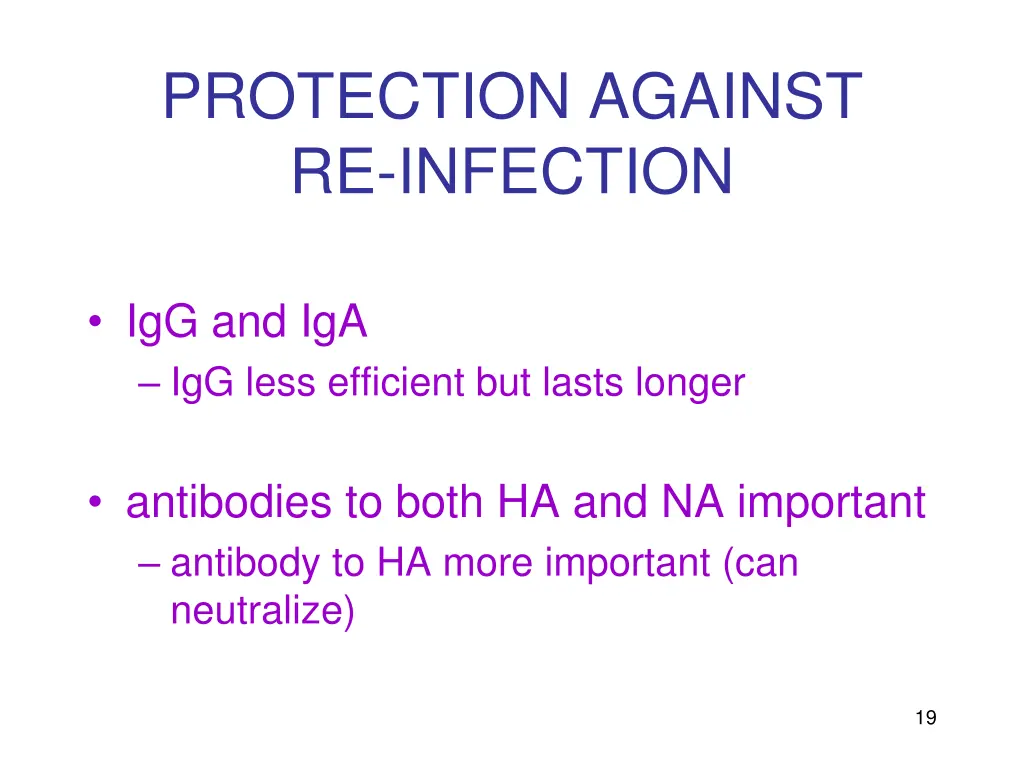 protection against re infection