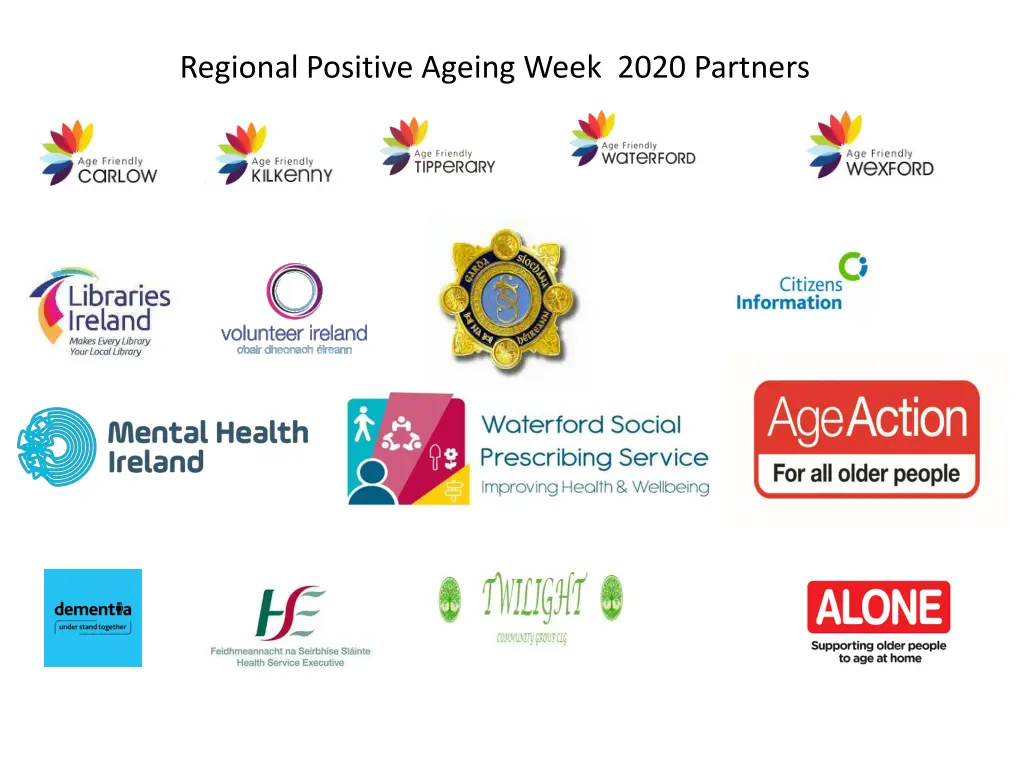 regional positive ageing week 2020 partners