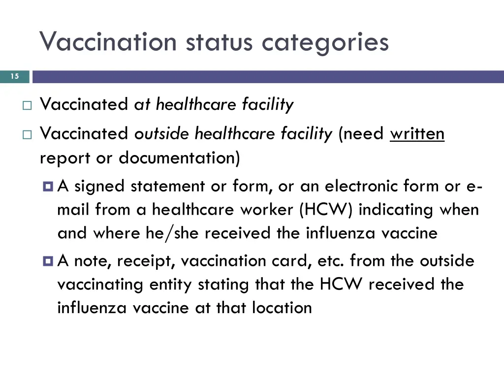 vaccination status categories