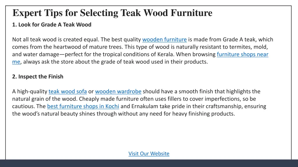 expert tips for selecting teak wood furniture