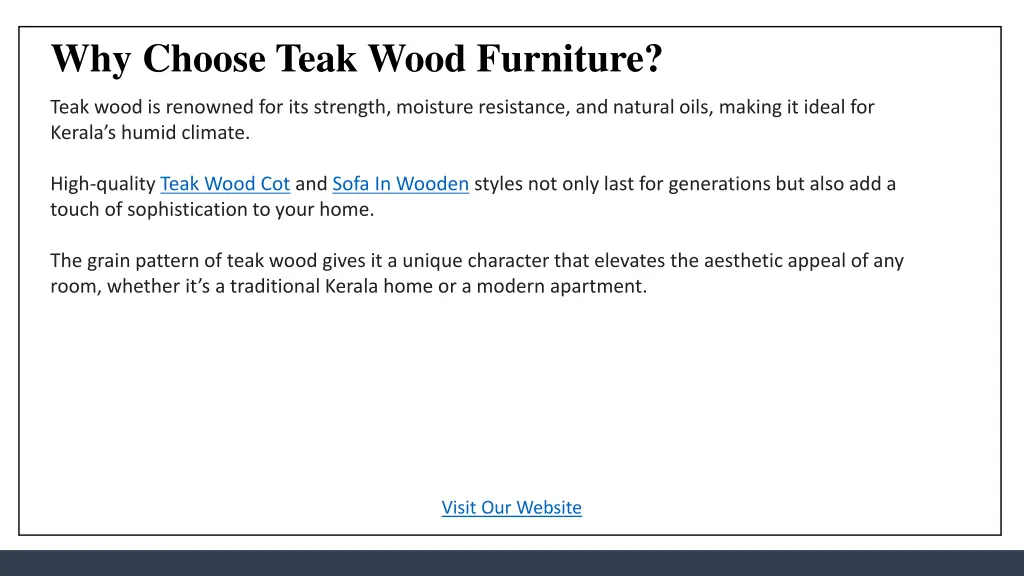 why choose teak wood furniture