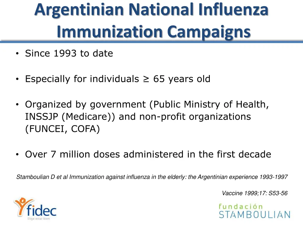 argentinian national influenza immunization