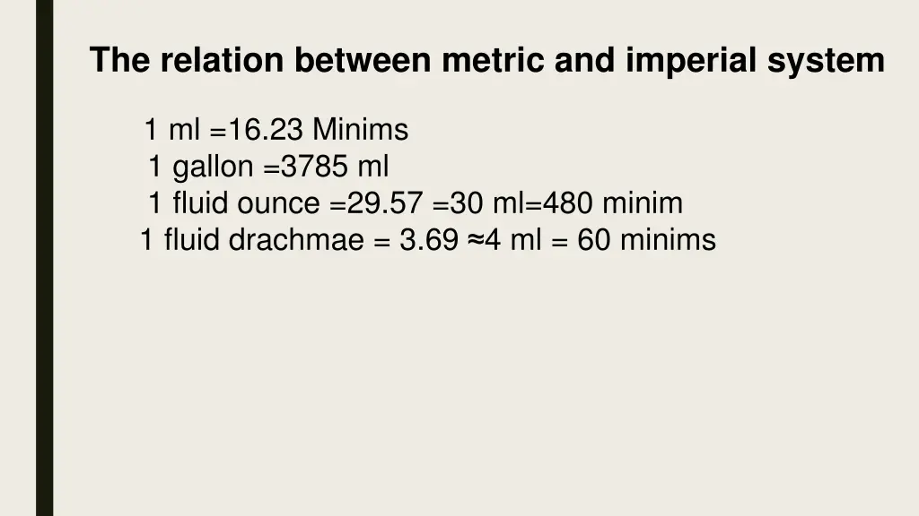 the relation between metric and imperial system