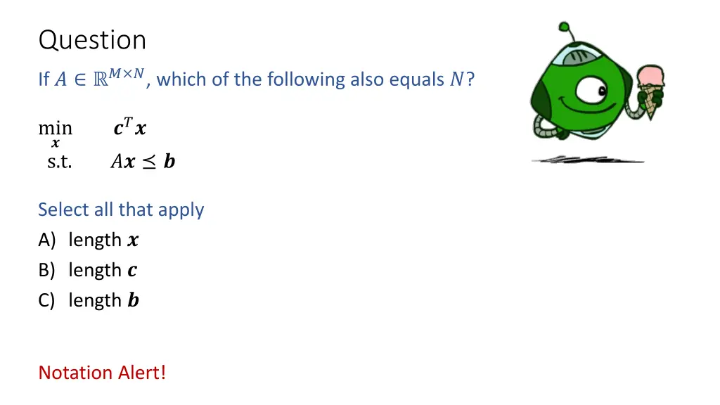 question if which of the following also equals