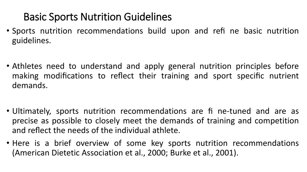 basic sports nutrition guidelines basic sports