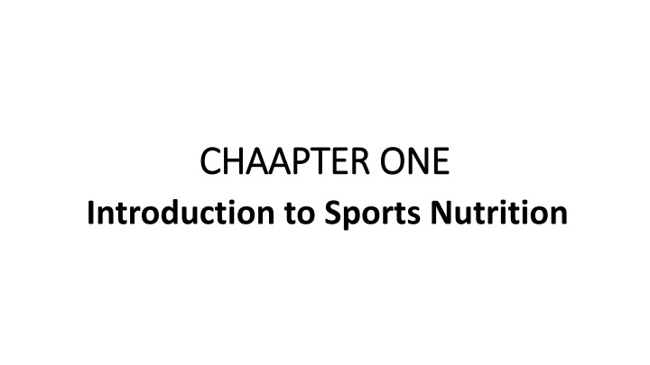 chaapter one chaapter one introduction to sports