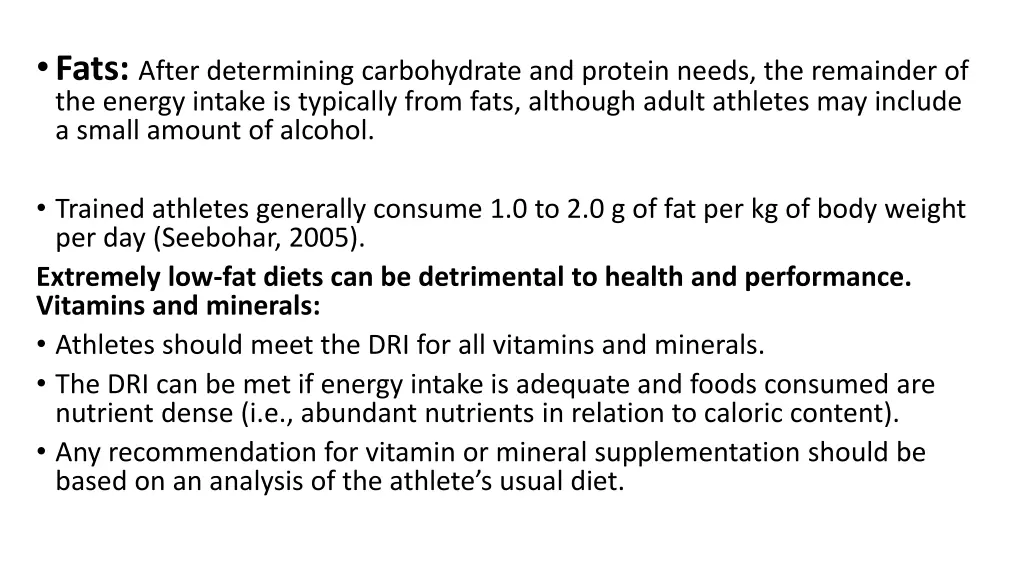 fats after determining carbohydrate and protein