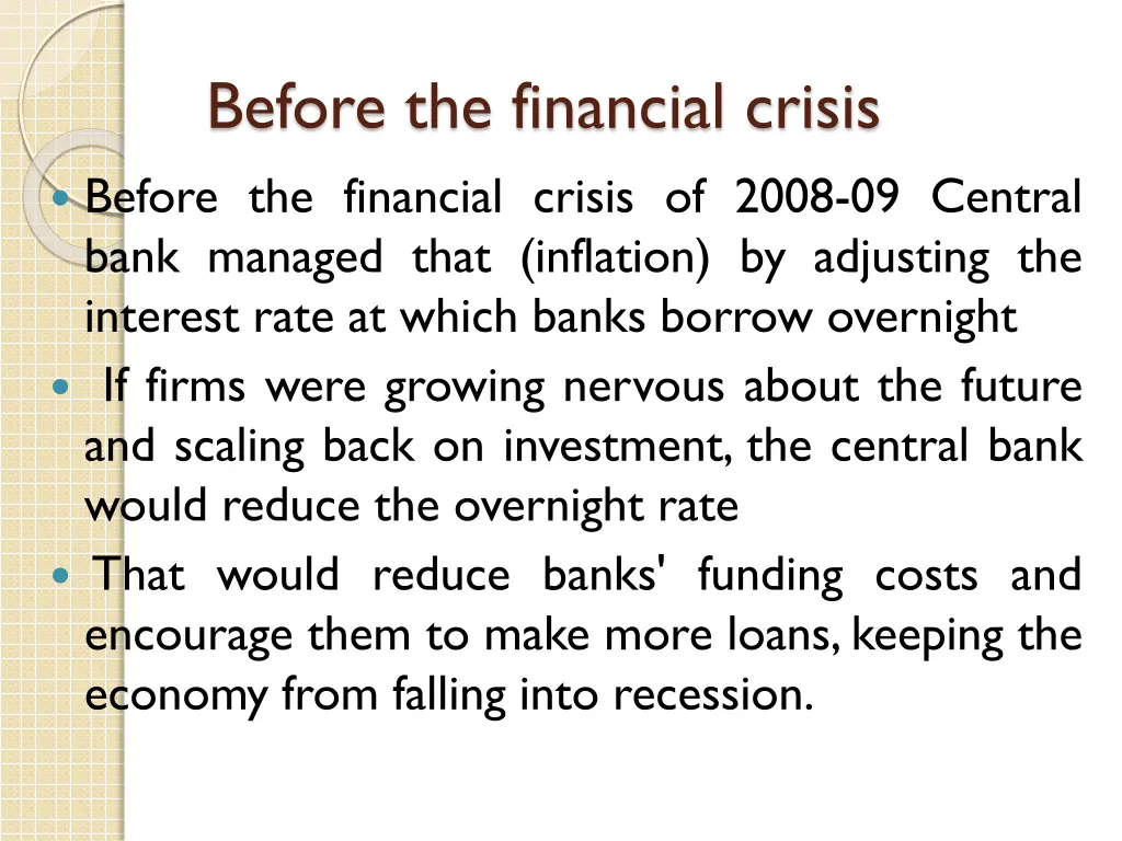 before the financial crisis