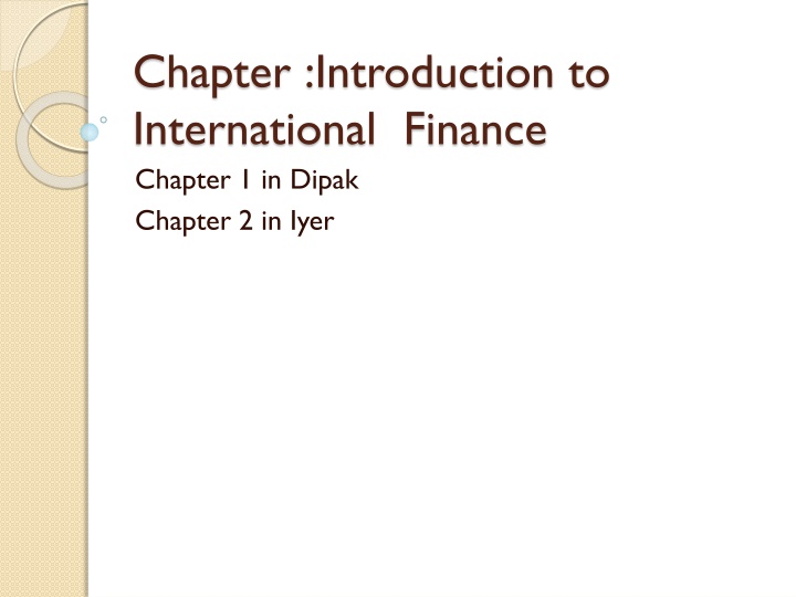 chapter introduction to international finance