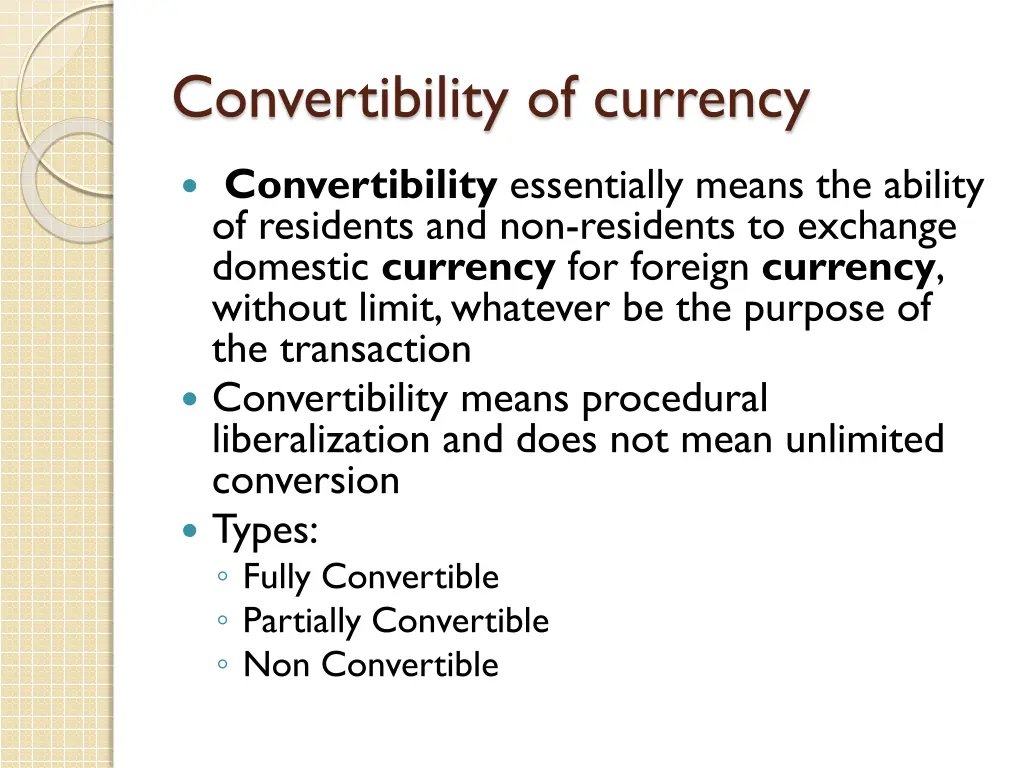 convertibility of currency