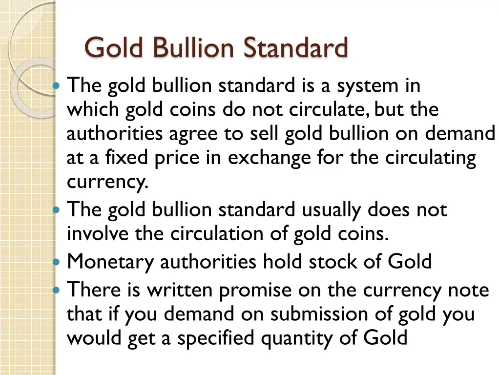 gold bullion standard the gold bullion standard