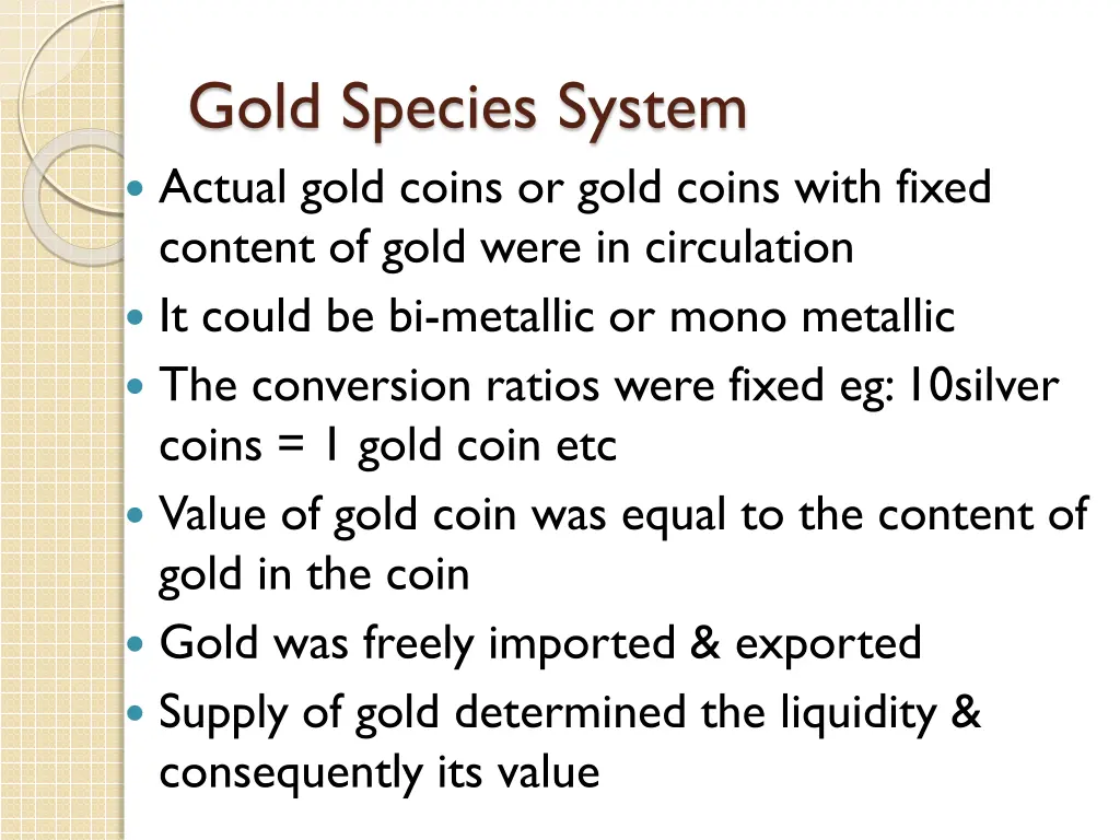 gold species system actual gold coins or gold