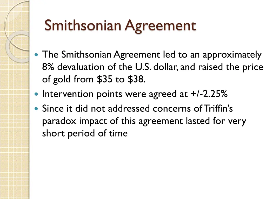 smithsonian agreement