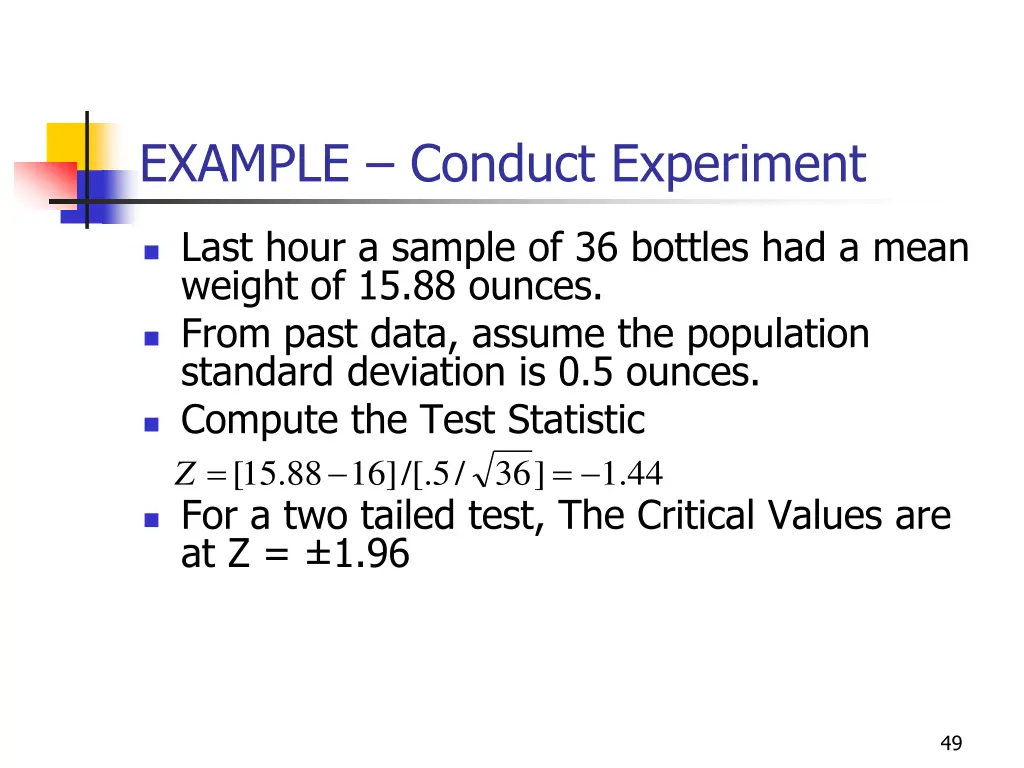 example conduct experiment