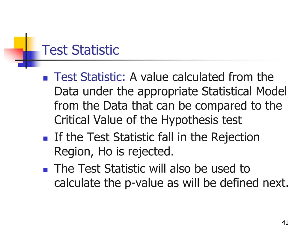 test statistic