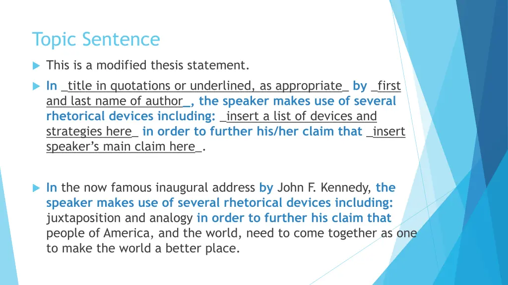 topic sentence