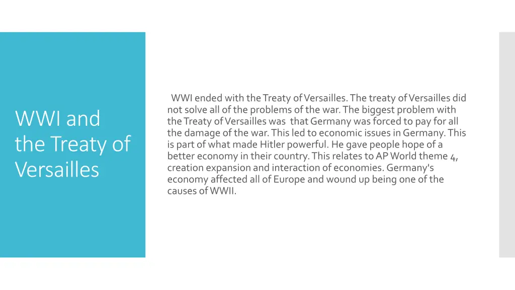 wwi ended with the treaty of versailles