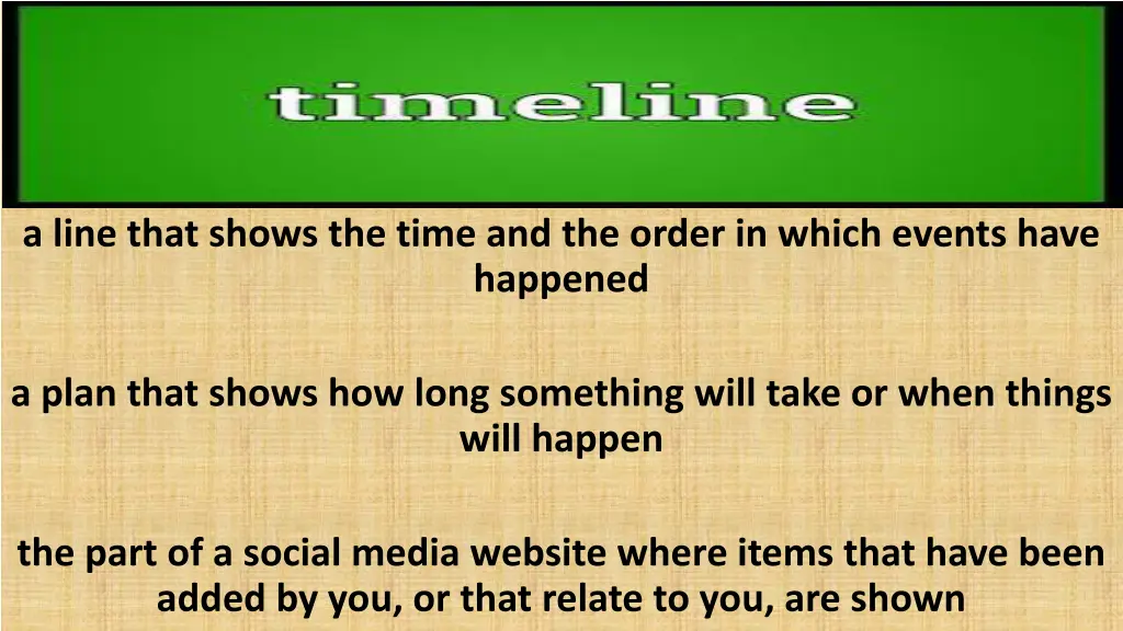 a line that shows the time and the order in which