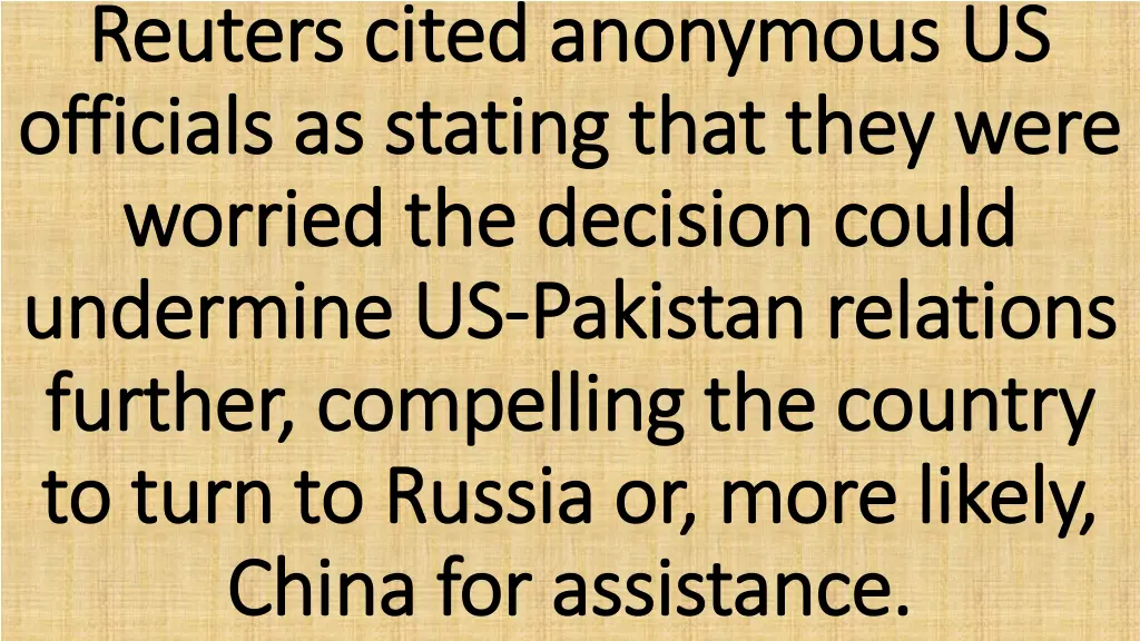 reuters cited anonymous us reuters cited