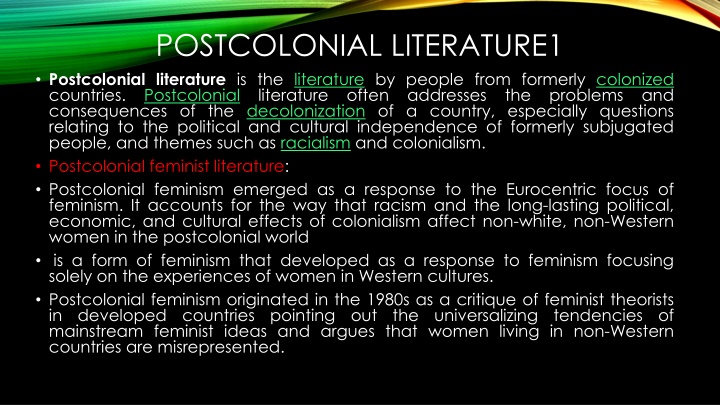 postcolonial literature1 postcolonial literature