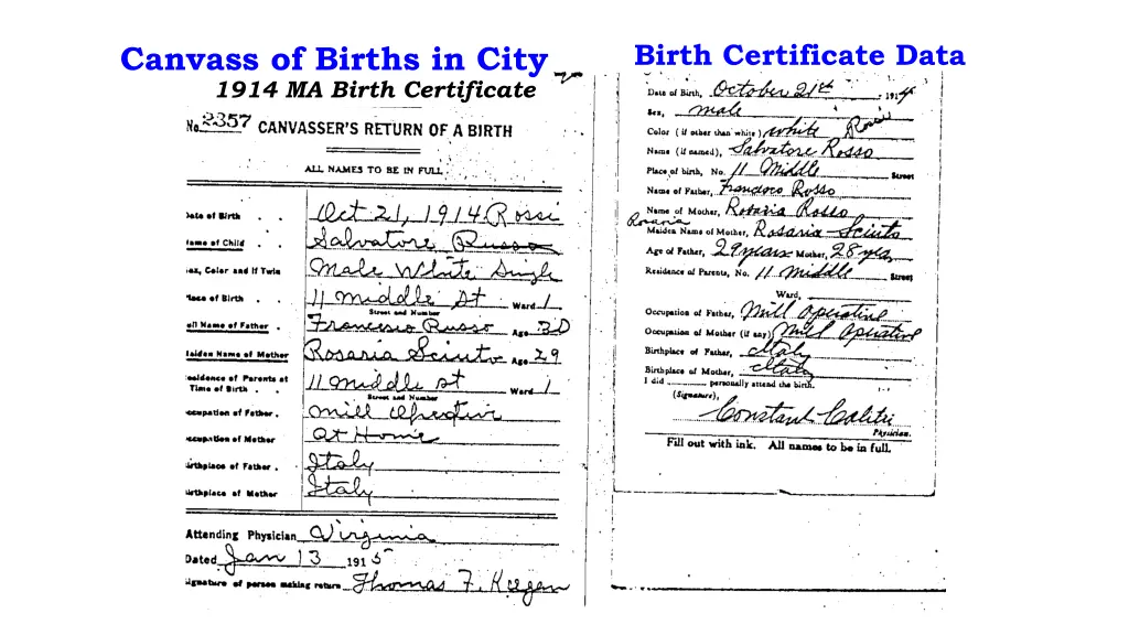 birth certificate data 1