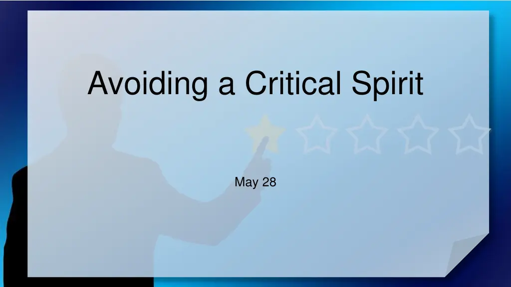 avoiding a critical spirit 1