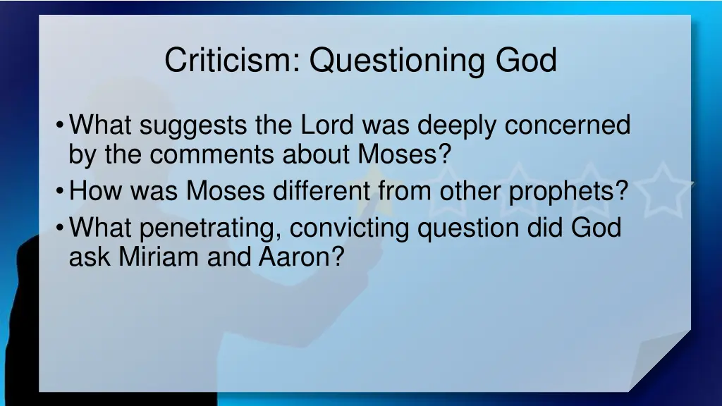 criticism questioning god