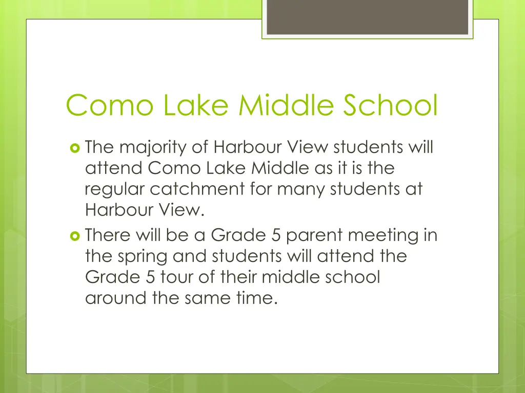 como lake middle school