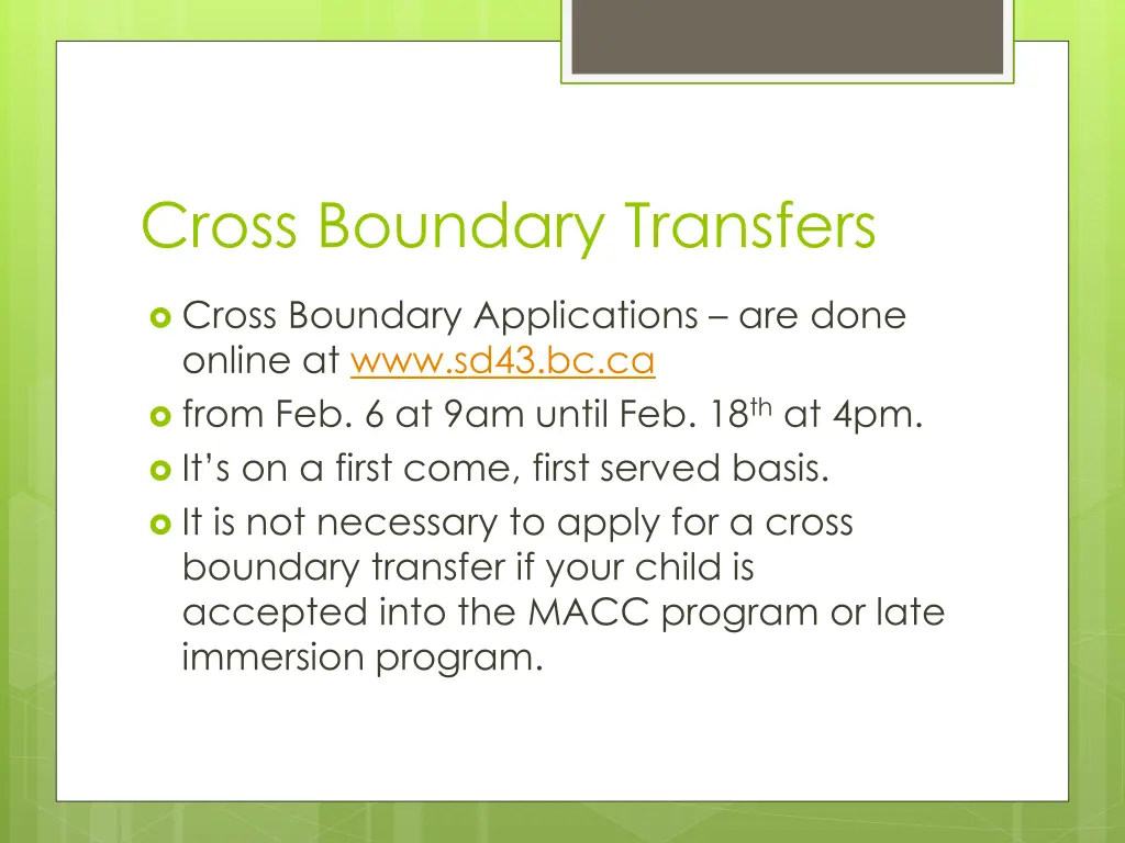 cross boundary transfers