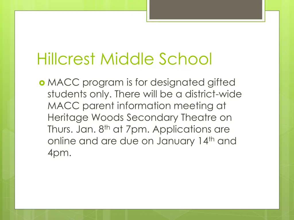 hillcrest middle school