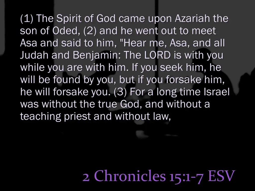 1 the spirit of god came upon azariah