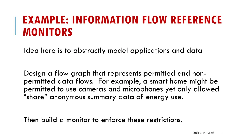 example information flow reference monitors