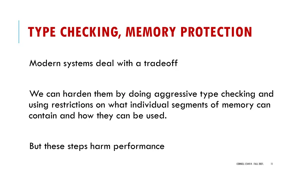 type checking memory protection